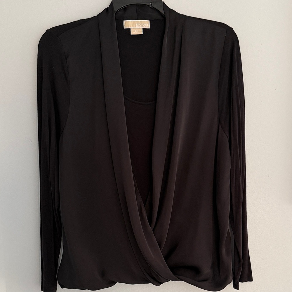 MICHAEL Michael Kors Black Drape Blouse